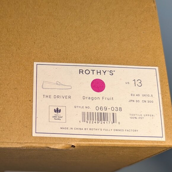 NWT Women's Rothy's Drivers Size 13 Dragon Fruit - Picture 4 of 5